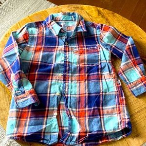 Boys Carters brand size 7 multi plaid button down.